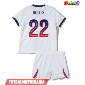 Lacne Dětský Futbalové dres Paris Saint-Germain Mika Godts #22 2026-27 Krátky Rukáv - Preč (+ trenírky)